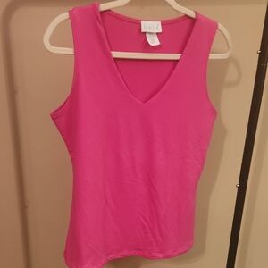 Vibrant Pink V-Neck Tank Top